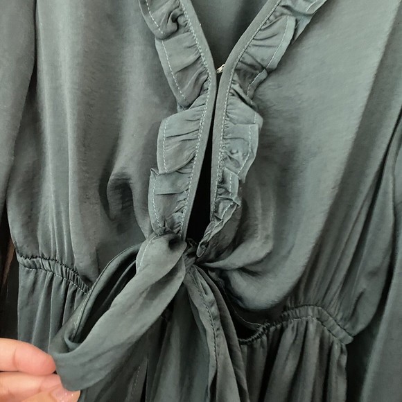 Princess Polly Womens Dress Size 6 Green Layered Tie Front n1 - Picture 4 of 9